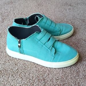 Women's Teal Canvas Slip-on Sneakers
